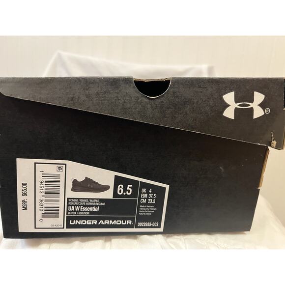 Under Armour UA W Essential Running Shoes Women 6.5 (EU 37.5)  Black New in Box - Picture 7 of 7